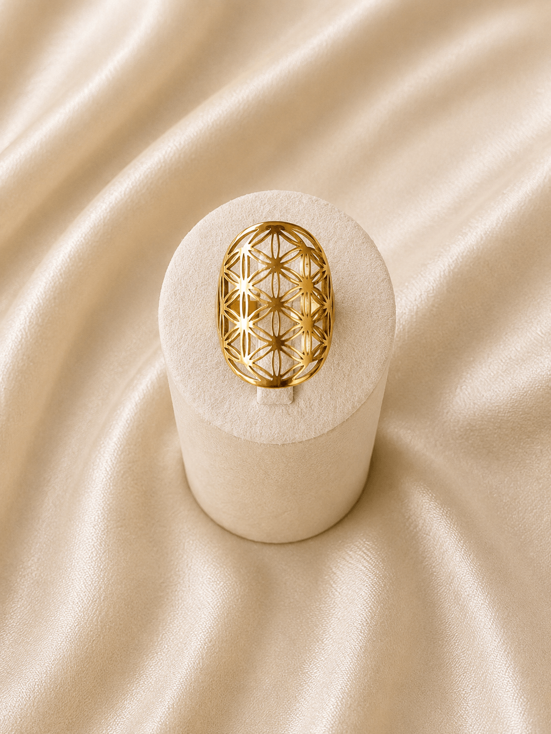 Bague acier inoxydable Fleur de Vie · Réglable · DGC