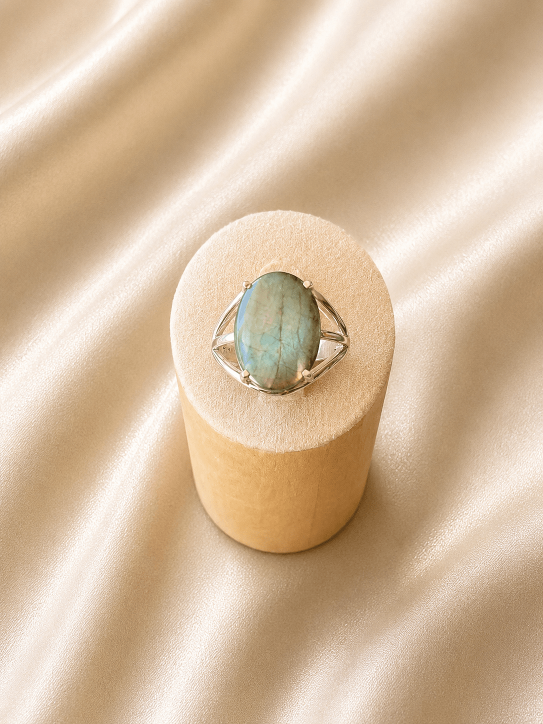 Bague en argent labradorite · Réglable · DGC