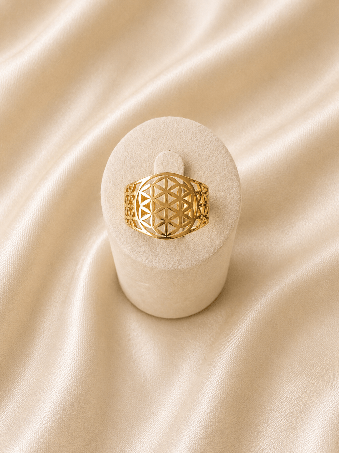 Bague acier inoxydable Fleur de Vie