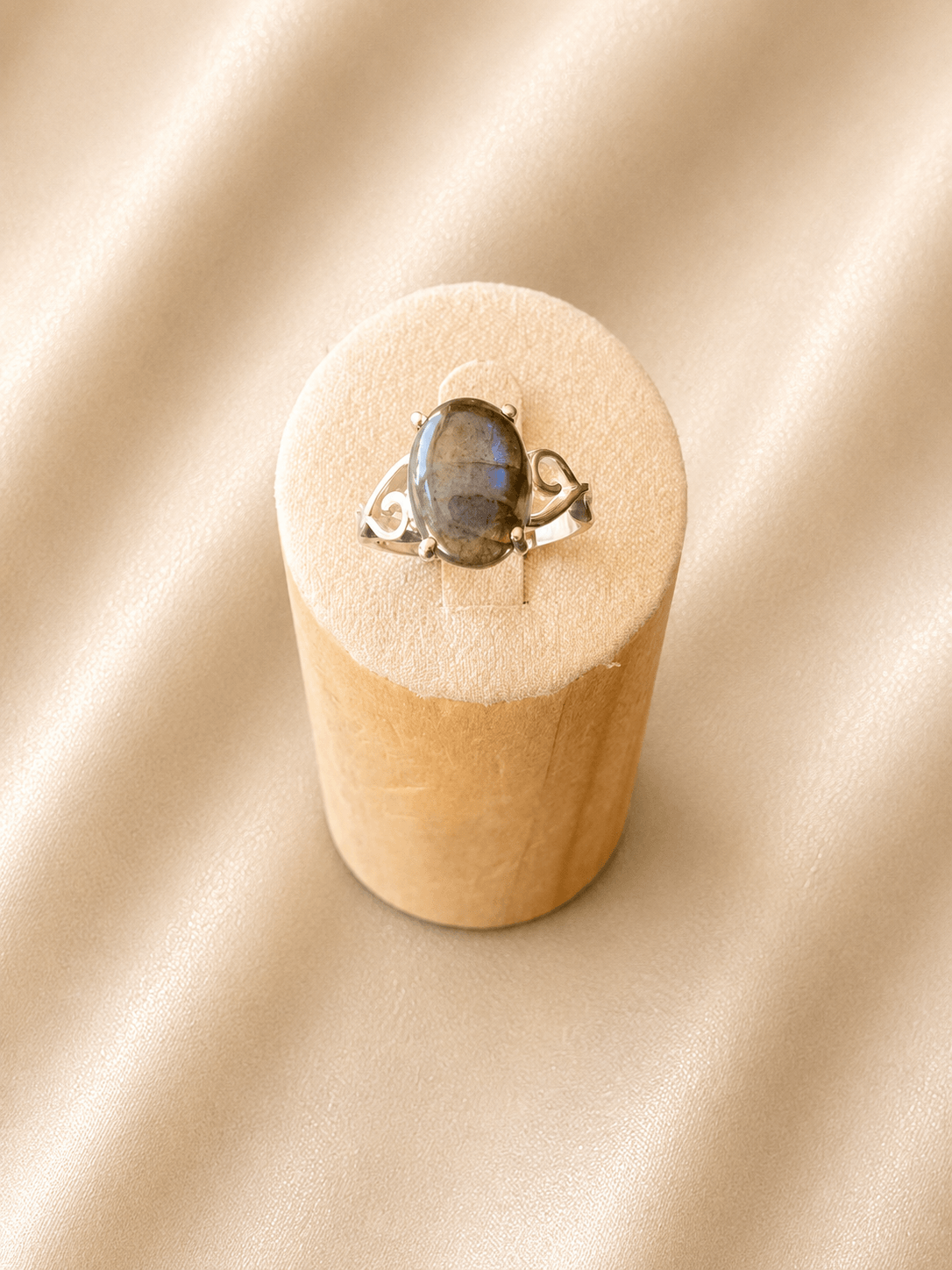 Bague en argent labradorite · Réglable · DGC