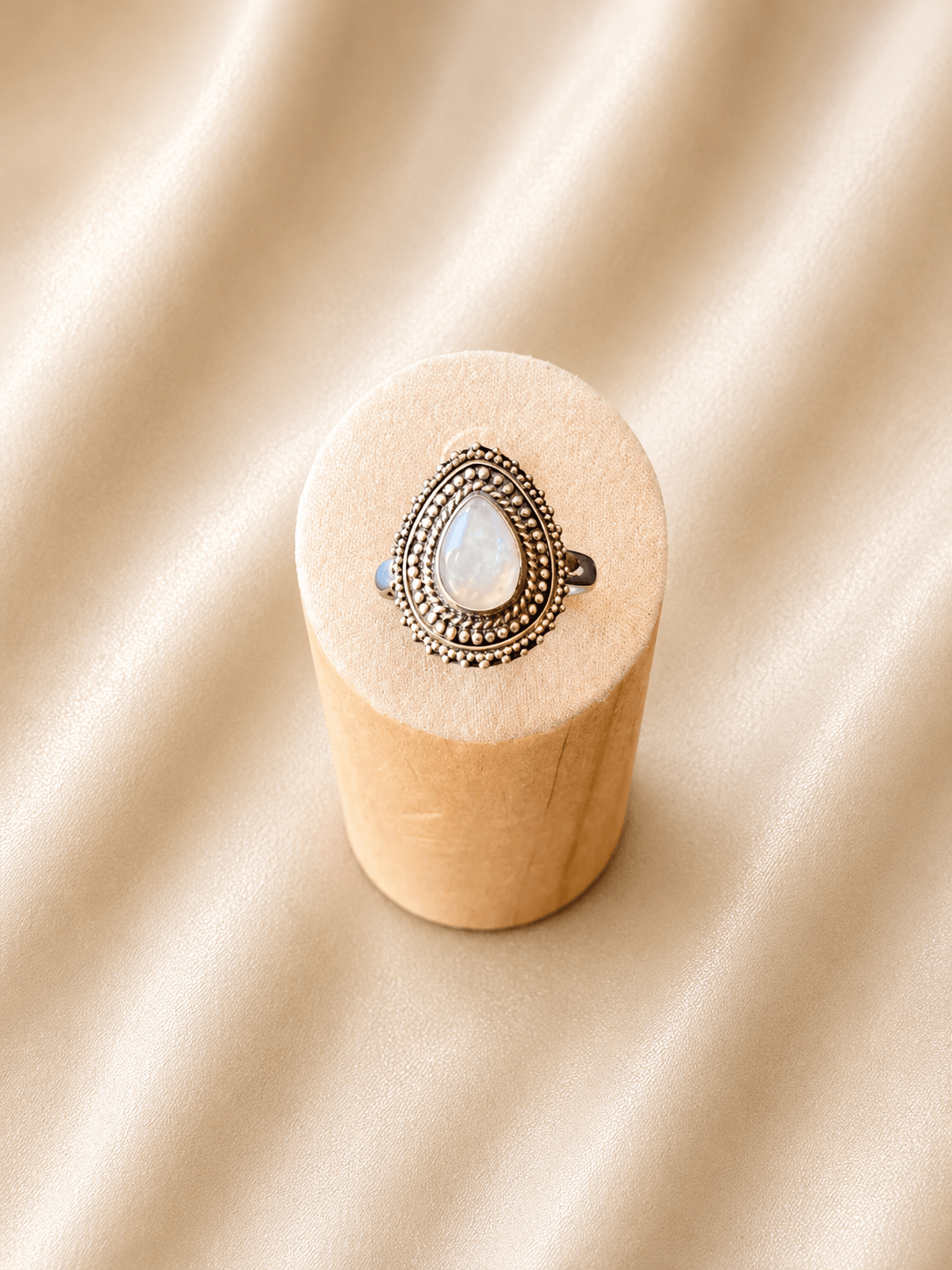 Bague en argent pierre de lune · Taille 59 · DGC