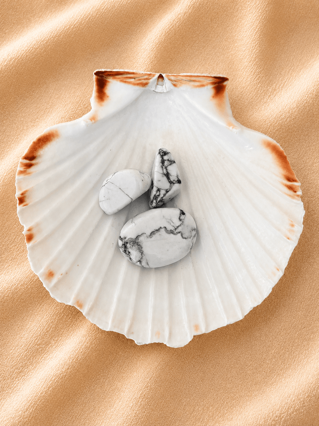 pierre plate naturelle howlite