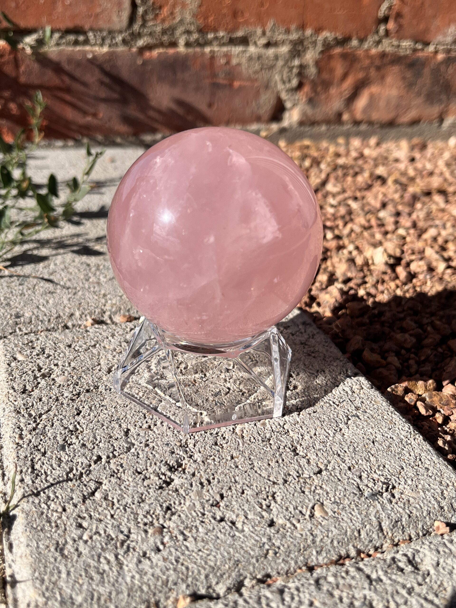 Sphère en quartz rose Étoile AA DGC