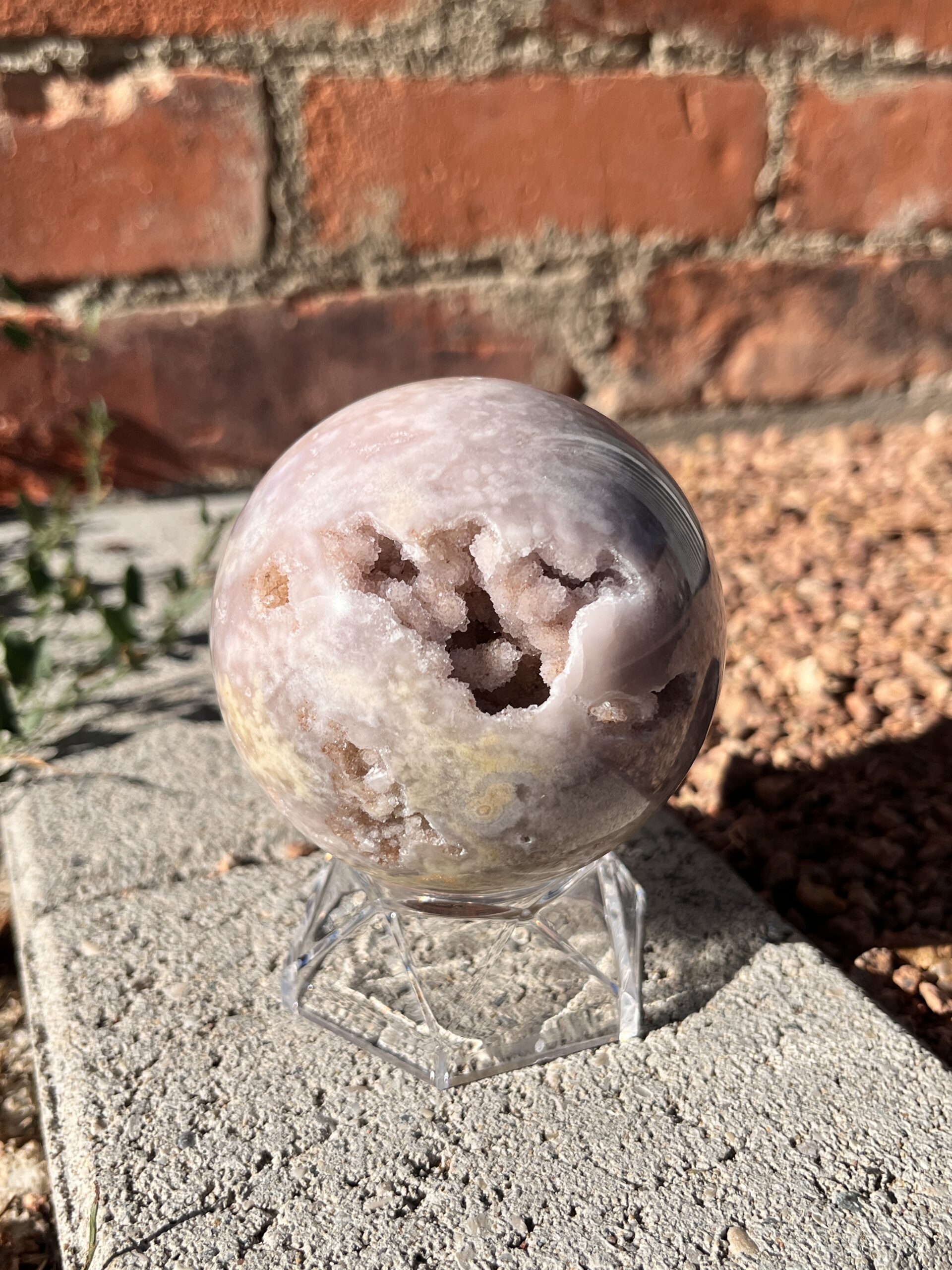 Sphère agate fleur de cerisier AA+ DGC